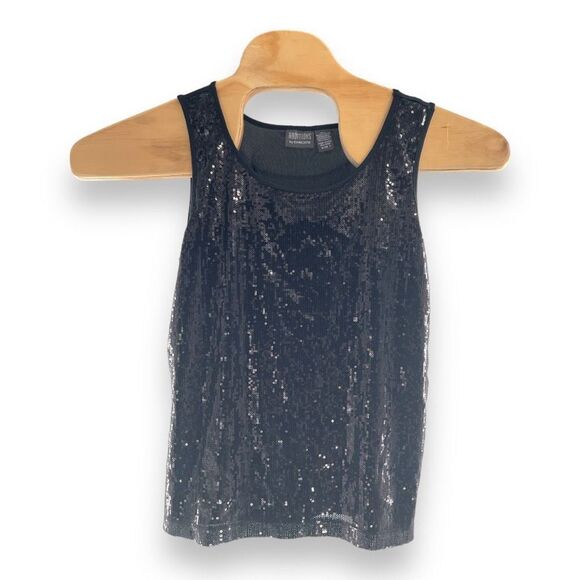 Chicos Addition Women's Sequin Night Out Dressy Sleeveless Tank Top Black Size 1 - Picture 1 of 3